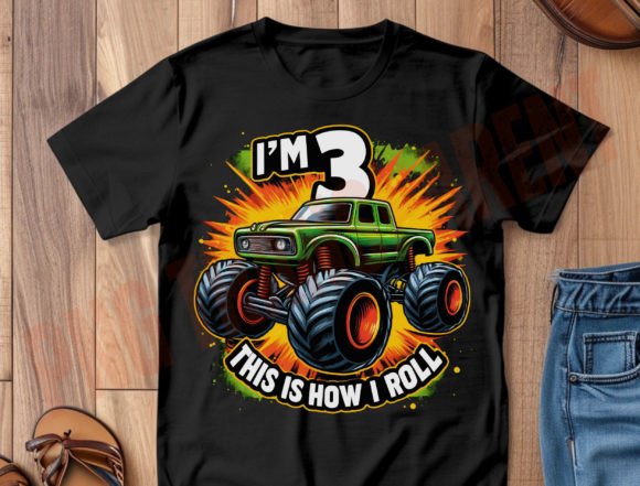 Download Kids I'm 3 PNG, Monster Truck 3rd Png - Premium Resources