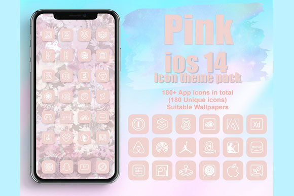Download Pink App Icons IOS 14 - Premium Bundle