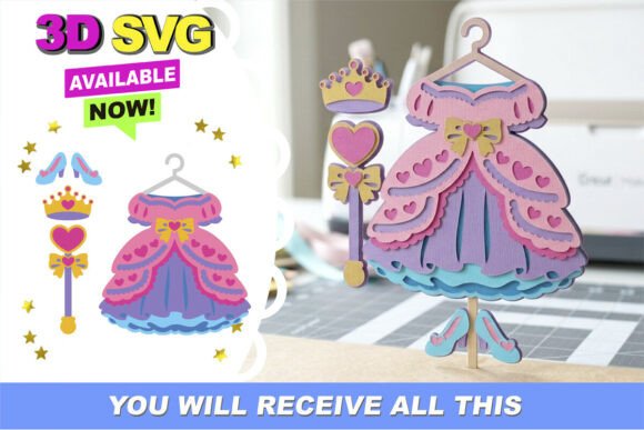 Download 3D Princess Outfit and Accessories SVG - Premium Resources