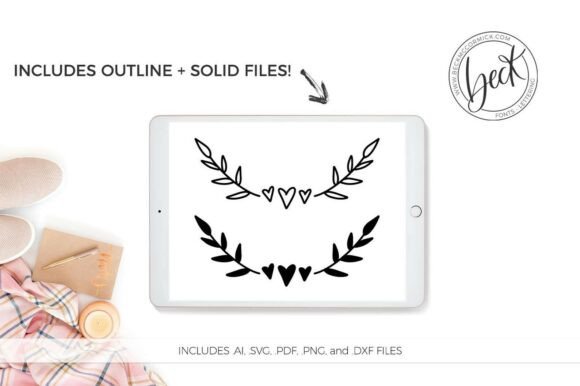 Download Heart Laurel Wreath Set - Premium Resources