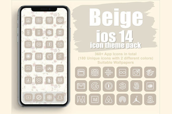 Download Beige App Icons IOS 14 - Premium Resources